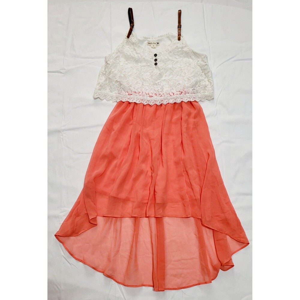 Womens DOUBLE ZERO Peach Cream DRESS Size Small Crochet